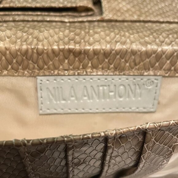 Vintage Nila Anthony Leather Envelope Clutch Wristlet - Picture 7 of 7